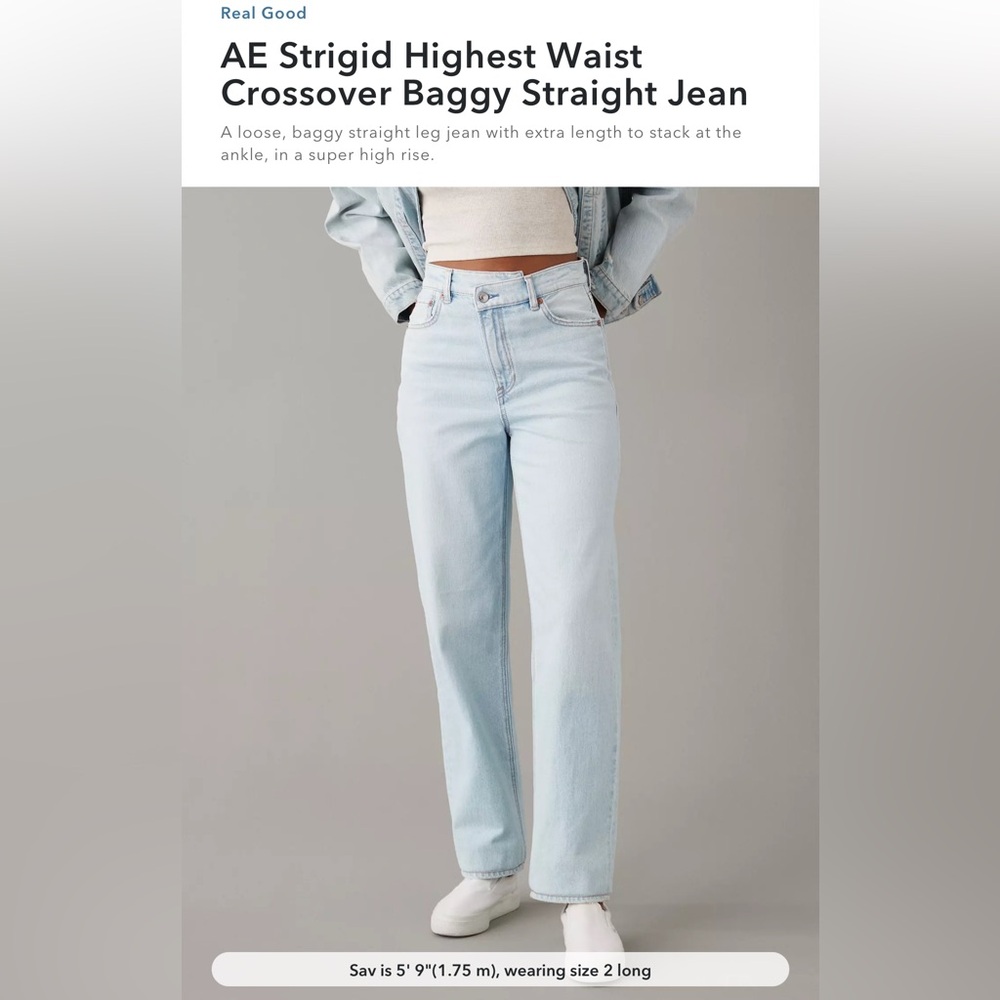 AE Strigid Highest Waist Crossover Baggy Straight Jean